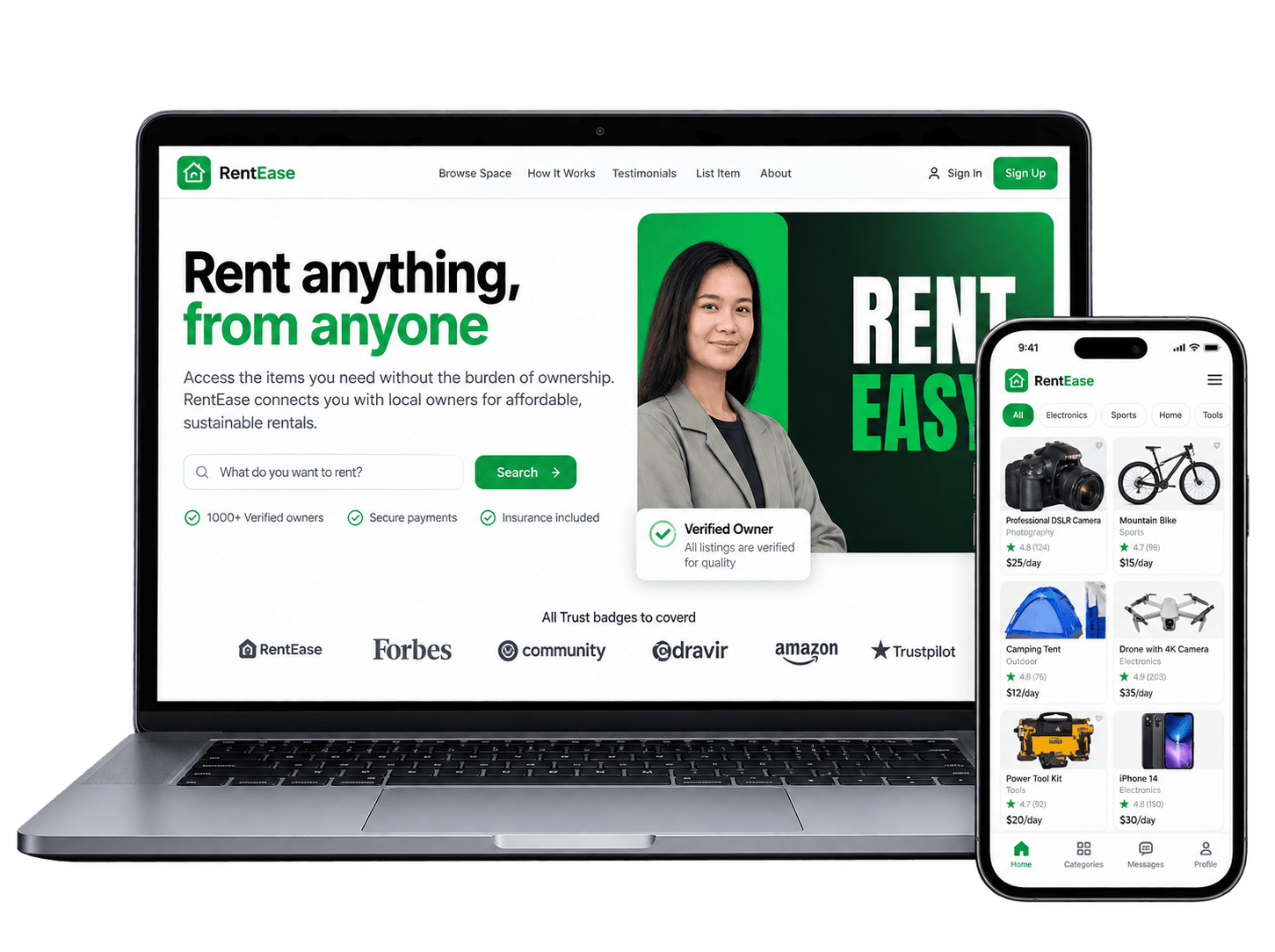 RentEase - Full-Stack Online Rental Marketplace